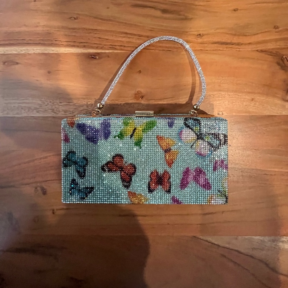 Colorful Butterfly Embellished Clutch